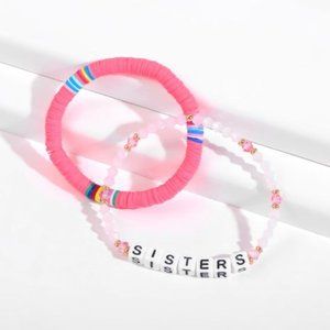 NWT Various Sets of beaded word & heishi bracelets